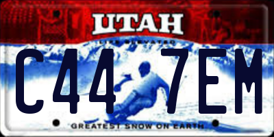 UT license plate C447EM
