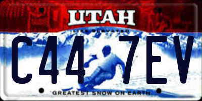 UT license plate C447EV