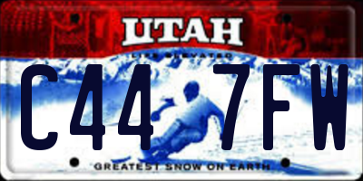 UT license plate C447FW