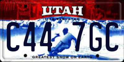 UT license plate C447GC
