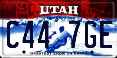 UT license plate C447GE
