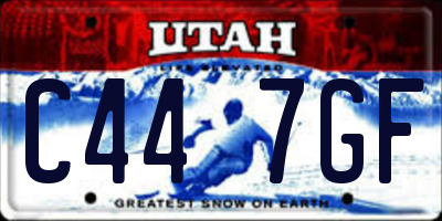 UT license plate C447GF