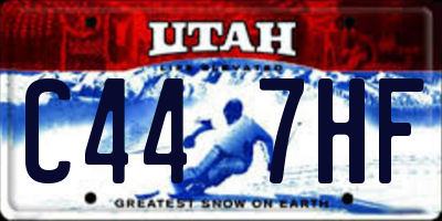 UT license plate C447HF