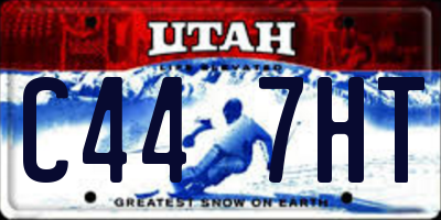 UT license plate C447HT