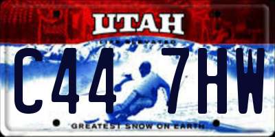 UT license plate C447HW