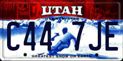 UT license plate C447JE