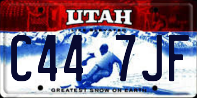 UT license plate C447JF