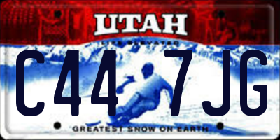 UT license plate C447JG