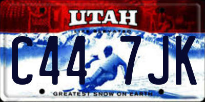 UT license plate C447JK
