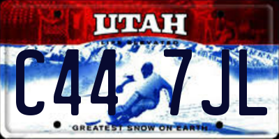 UT license plate C447JL