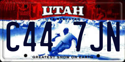UT license plate C447JN