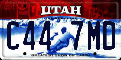 UT license plate C447MD