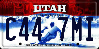 UT license plate C447MI
