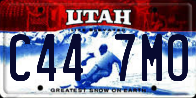 UT license plate C447MO