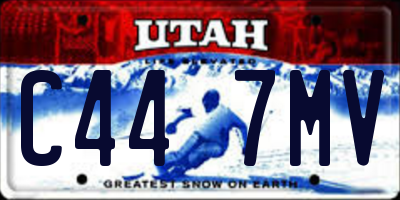 UT license plate C447MV