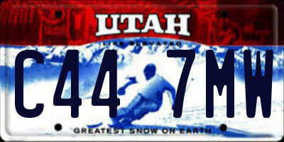 UT license plate C447MW