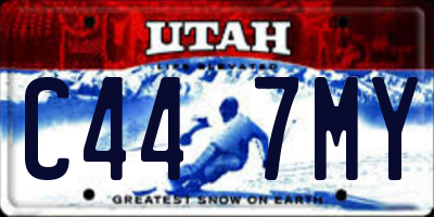 UT license plate C447MY