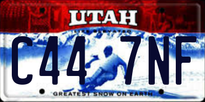 UT license plate C447NF