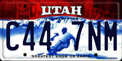 UT license plate C447NM