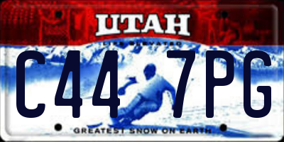 UT license plate C447PG