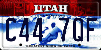 UT license plate C447QF