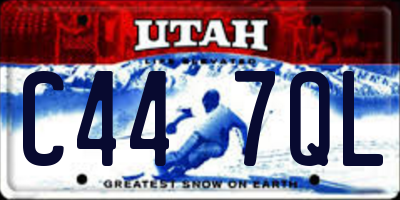 UT license plate C447QL