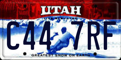 UT license plate C447RF