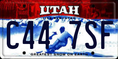 UT license plate C447SF