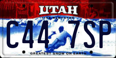 UT license plate C447SP