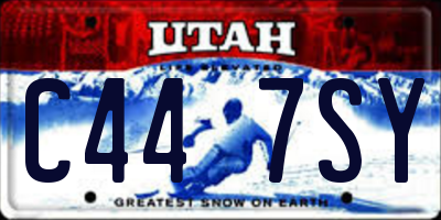 UT license plate C447SY
