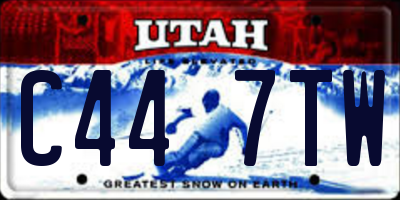 UT license plate C447TW