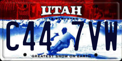UT license plate C447VW