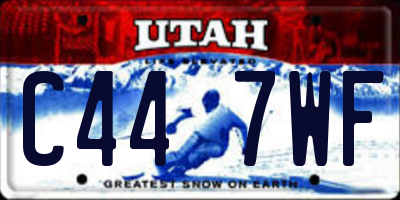 UT license plate C447WF
