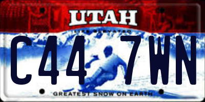 UT license plate C447WN