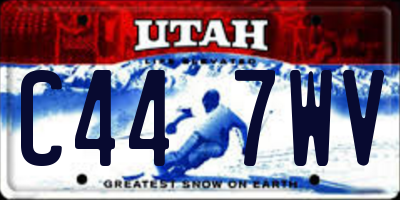 UT license plate C447WV