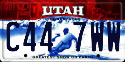UT license plate C447WW