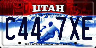 UT license plate C447XE