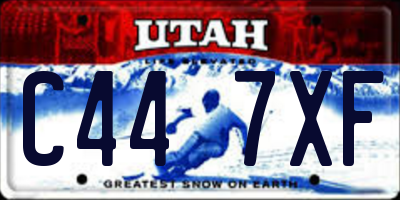 UT license plate C447XF