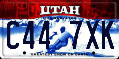 UT license plate C447XK