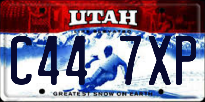 UT license plate C447XP
