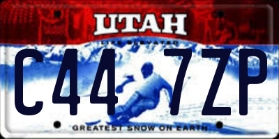 UT license plate C447ZP