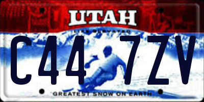UT license plate C447ZV