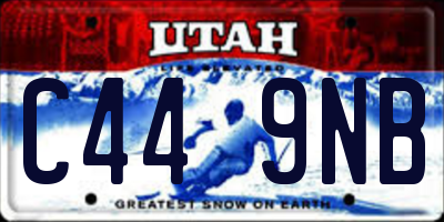 UT license plate C449NB