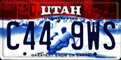 UT license plate C449WS