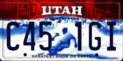 UT license plate C451GI