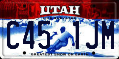 UT license plate C451JM