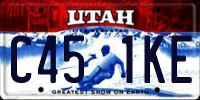 UT license plate C451KE