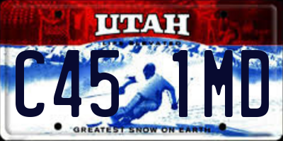 UT license plate C451MD
