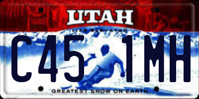 UT license plate C451MH