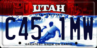 UT license plate C451MW